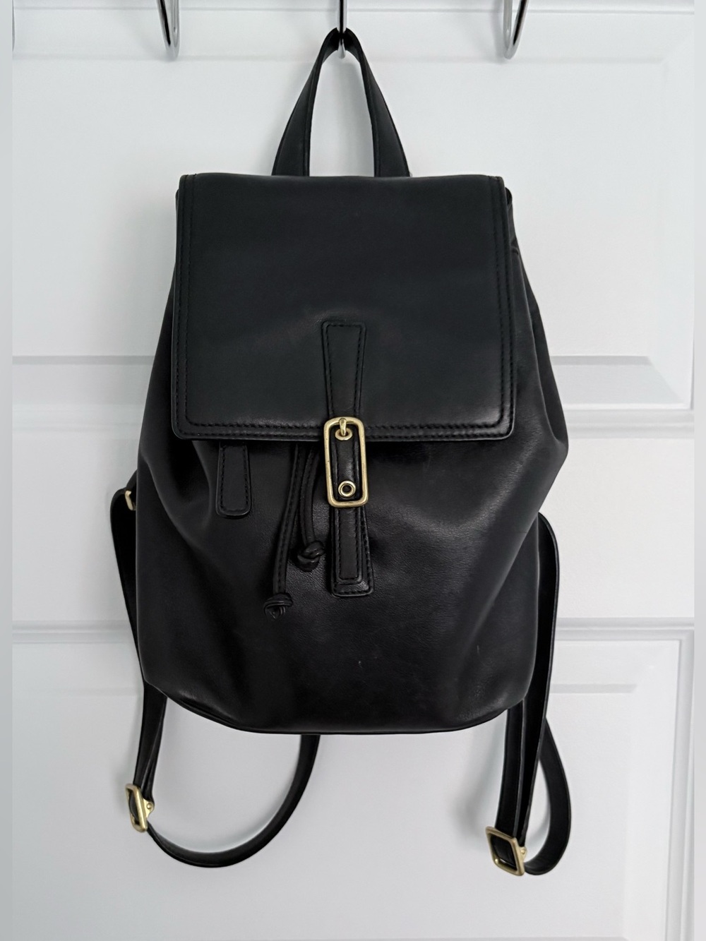 Vintage COACH Black Leather Backpack #9858